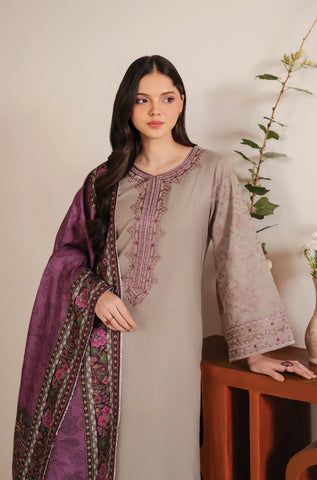 GARNET - 3PC Lawn Embroidered Shirt with Lawn Printed Dupatta and Trouser - BFB0232