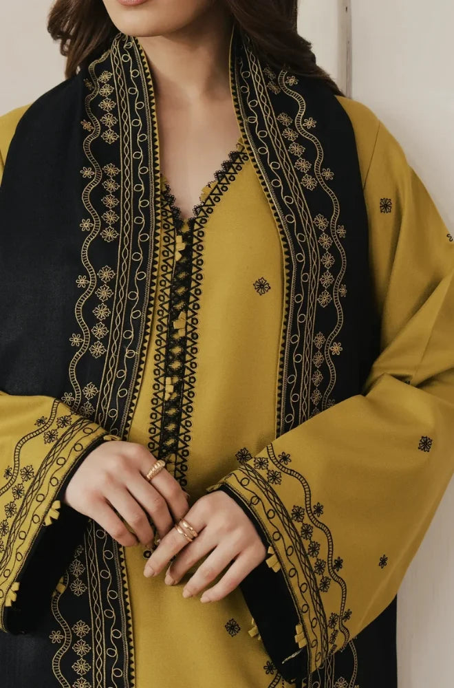 Seran - 3PC Dhanak Embroidered Shirt With Embroidered Dhanak Dupatta and Trouser - BFB0955