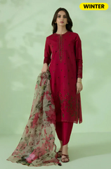 Sapphire - Winter 3PC Dhanak  Embroidered Suit - BFB0094