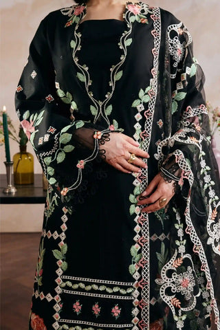 Maryam Hussain - 3PC Lawn Embroidered Shirt with Cotton Net Embroidered Dupatta and Trouser - BFB0827
