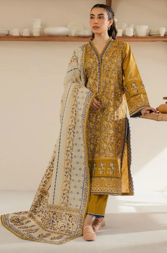 Sapphire - 3PC Lawn Printed Shirt with Lawn Printed Dupatta and Trouser - BFB0841