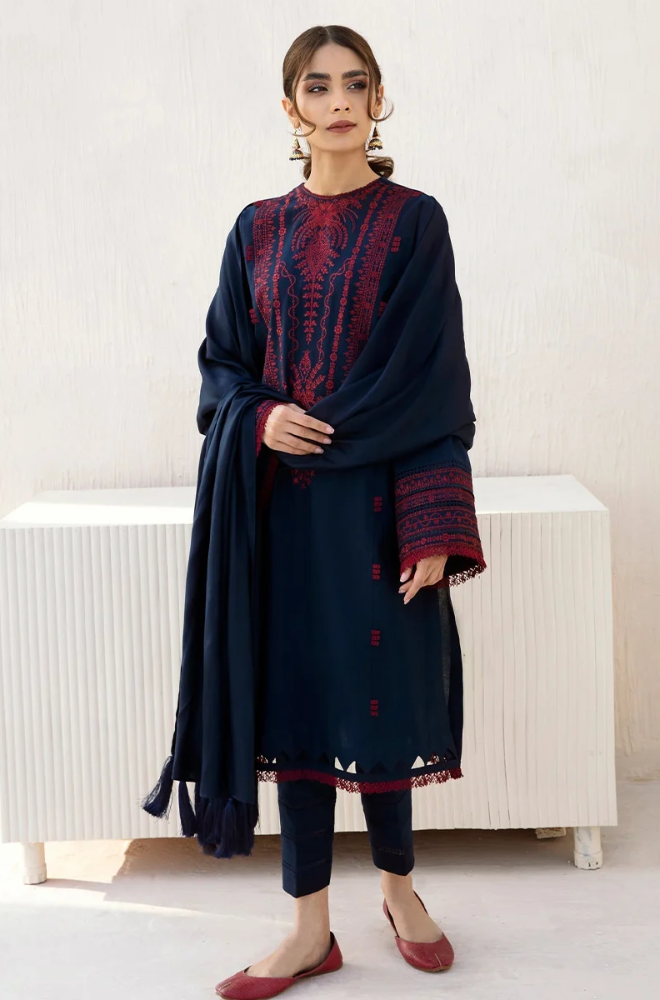 Jazmin - 3PC Dhanak Embroidered Shirt With Dhanak  Dupatta and Trouser - BFB0932