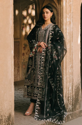 FIONA - 3PC Embroidered Lawn Shirt with Net Embroidered Dupatta and Trouser - BFB0823