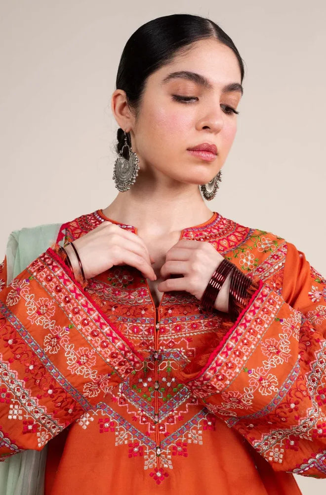 ZARA SHAHJAHAN - 3PC Lawn Embroidered Shirt with Monar Printed Dupatta and Trouser - BFU0069