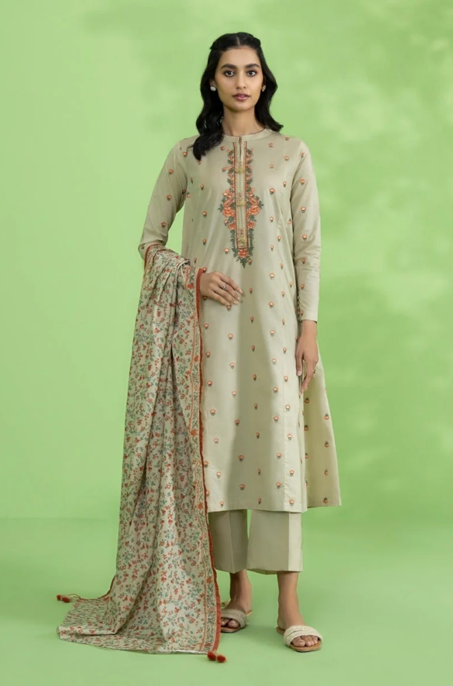 Sapphire - 3PC Dhanak Embroidered Suit - BFB0090