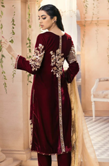 Winter 3PC Velvet Embroidered Suit - BFB0578
