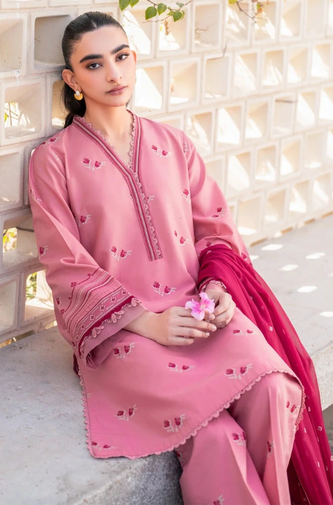 XENIA FORMALS - 3PC Lawn Embroidered Shirt with Chiffon Embroidered Dupatta and Trouser - BFB0658