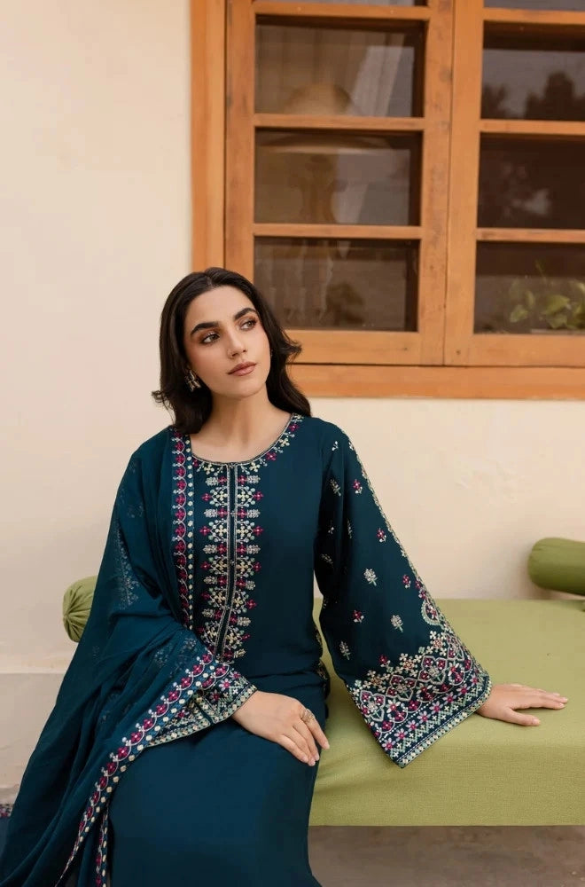SAPPHIRE - 3PC Lawn Embroidered Shirt with Chiffon Embroidered Dupatta and Trouser - BFB02360