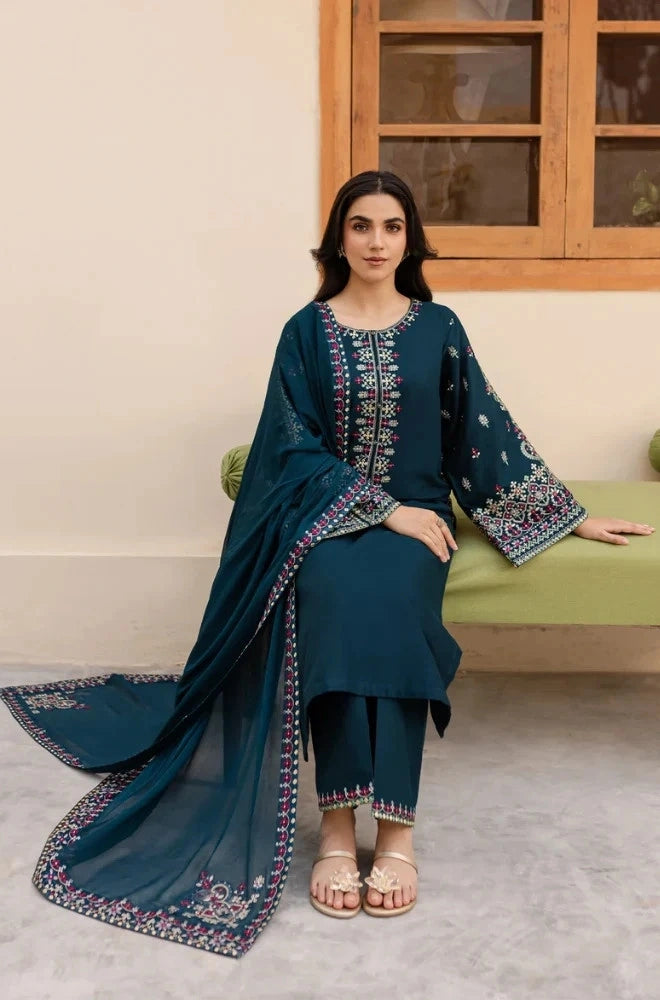 SAPPHIRE - 3PC Lawn Embroidered Shirt with Chiffon Embroidered Dupatta and Trouser - BFB02360