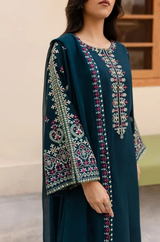 SAPPHIRE - 3PC Lawn Embroidered Shirt with Chiffon Embroidered Dupatta and Trouser - BFB02360