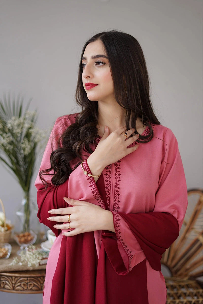 Aisling - 3PC Dhanak Embroidered Shirt With Dhanak Dupatta and Trouser - BFB0881
