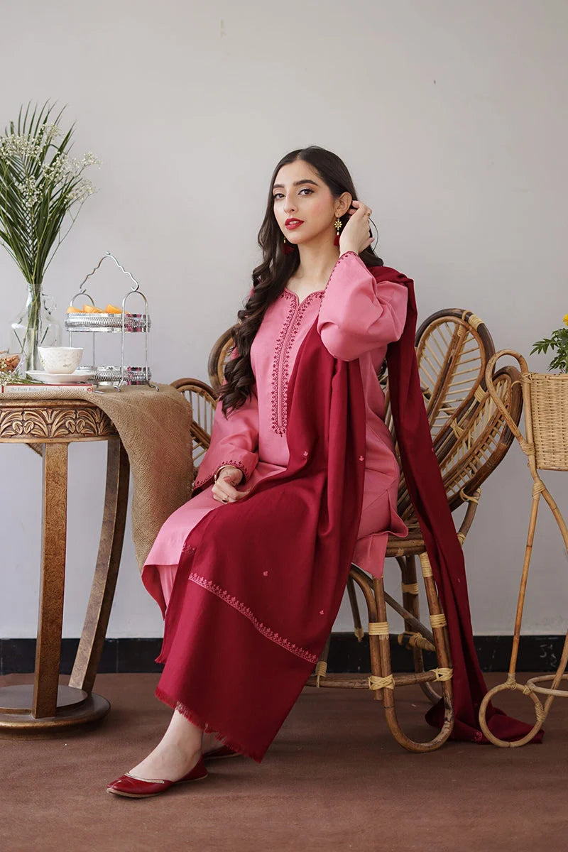 Aisling - 3PC Dhanak Embroidered Shirt With Dhanak Dupatta and Trouser - BFB0881