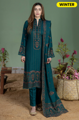 Mohagni - Winter 3PC Dhanak Embroidered Suit - BFU0073