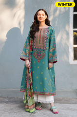 Zara Shahjahan - Winter 3PC Dhanak Embroidered Suit - BFA0041