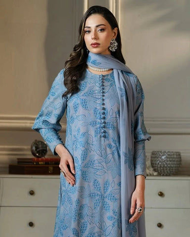 BAREEZE - 3PC Lawn Embroidered Shirt With Chiffon Embroidered Dupatta and Trouser - BFB0829