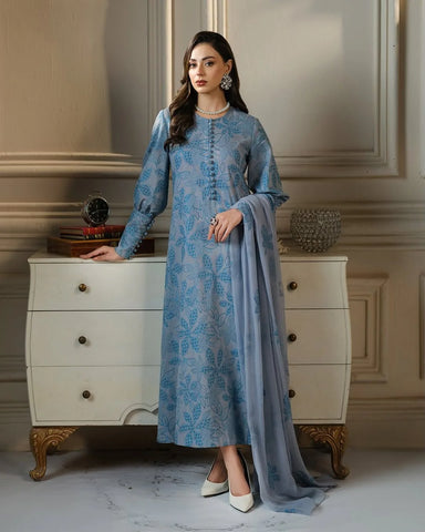 BAREEZE - 3PC Lawn Embroidered Shirt With Chiffon Embroidered Dupatta and Trouser - BFB0829