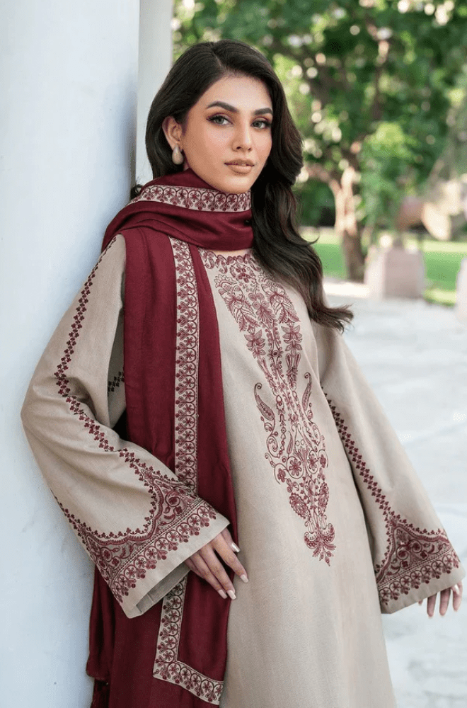 Baroque - Stitched 3Pcs Embroidered Dhanak Suit – RTW019 - | BlueFery