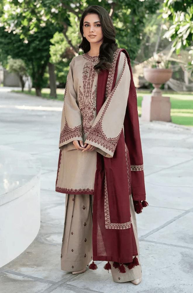 Baroque - Stitched 3Pcs Embroidered Dhanak Suit – RTW019 - | BlueFery
