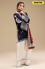 ETHNIC - Winter 3PC Dhanak Embroidered Suit- BFB0301