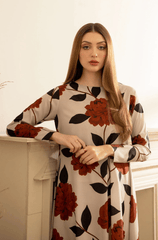 Lulusar - 2PC Shamoz Silk Print Suit - BFB0115 - | BlueFery