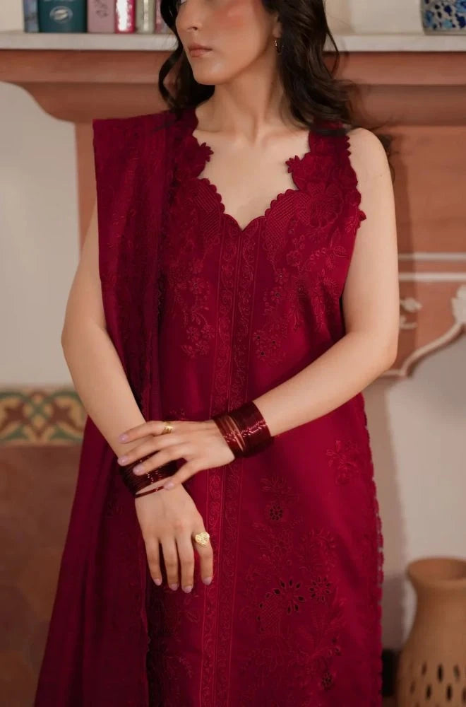 ZAIB - 3PC Lawn Chikankari Embroidered Shirt with Monar Embroidered Dupatta and Trouser - BFB0781