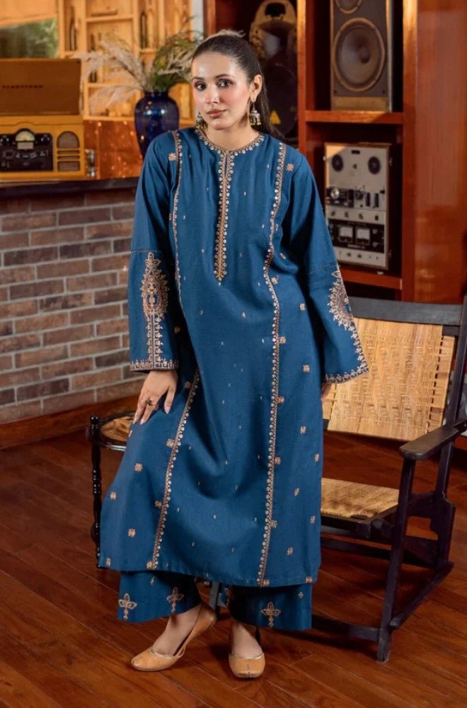 Stitched 2Pcs Embroidered Lawn Suit – RTW037 - | BlueFery
