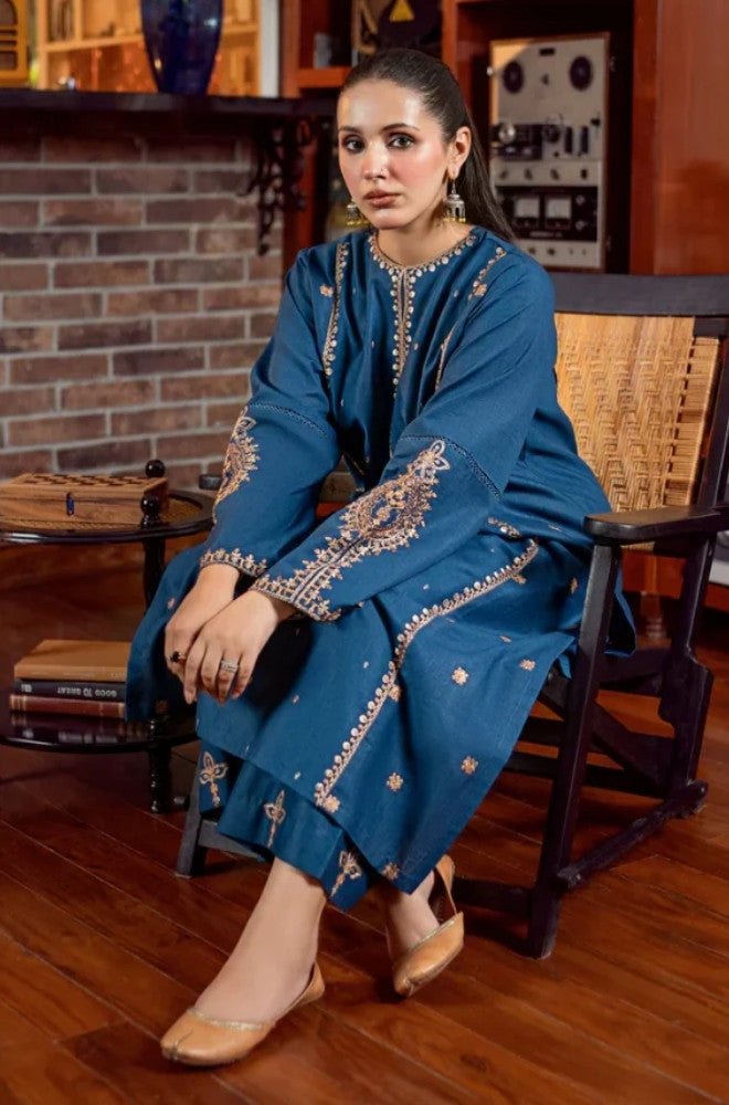 Stitched 2Pcs Embroidered Lawn Suit – RTW037 - | BlueFery