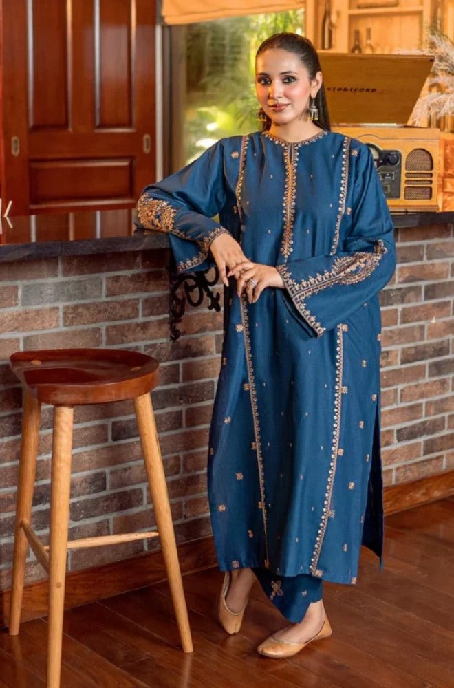 Stitched 2Pcs Embroidered Lawn Suit – RTW037 - | BlueFery