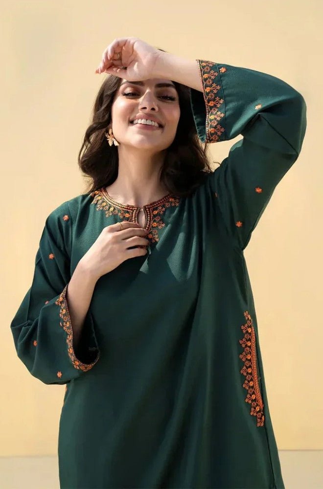 Stitched 2Pcs Embroidered Lawn Suit – RTW038 - | BlueFery