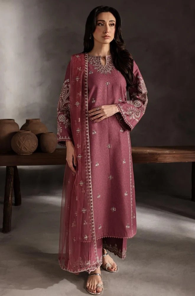 Stitched 3Pcs Embroidered Lawn Suit – RTW033 - | BlueFery