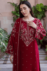 Stitched 3Pcs Embroidered Lawn Suit - RTW059 - Stitched | BlueFery