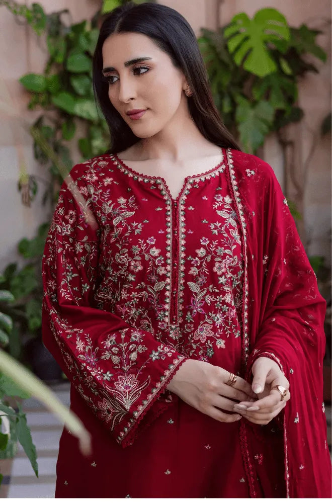 BATIK - 3PC Lawn Embroidered Shirt with Chiffon Embroidered Dupatta and Trouser - BFB0734