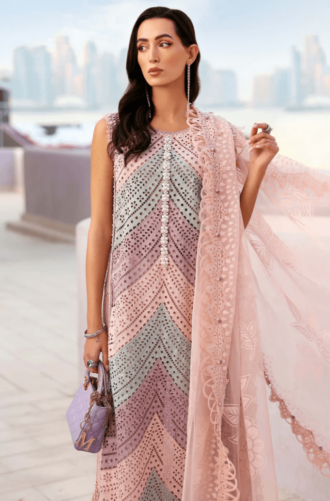 Stitched 3Pcs Embroidered Lawn Suit - RTW060 - New Arrivals | BlueFery