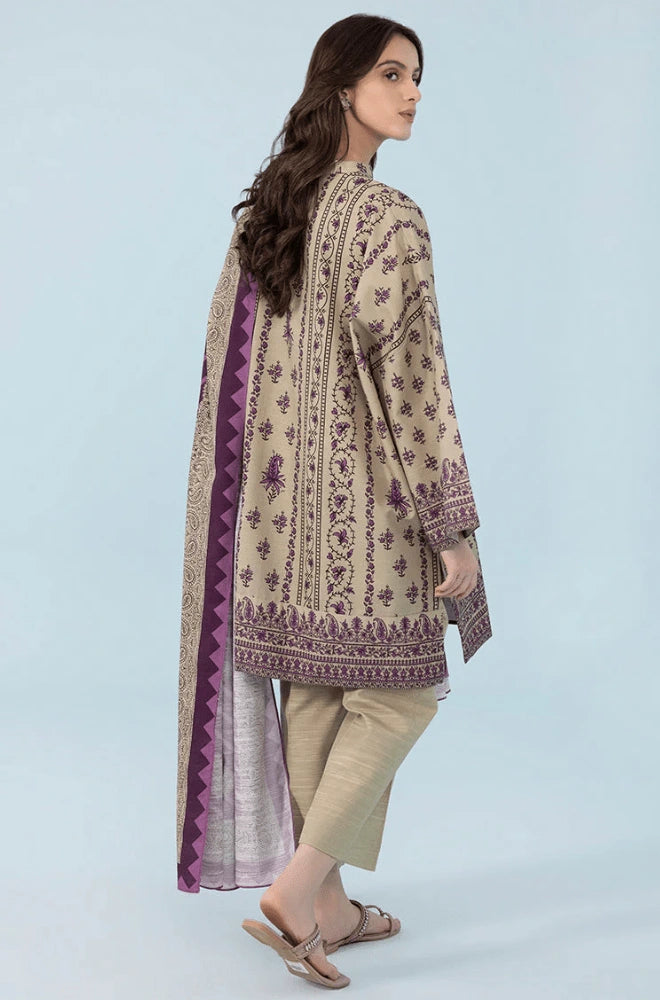Stitched 3PC Khaddar Embroidered Shirt with Khaddar Printed Dupatta and Trouser – RTW017