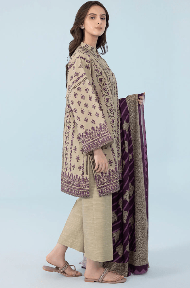 Stitched 3Pcs Printed Khaddar Suit – RTW017 - | BlueFery