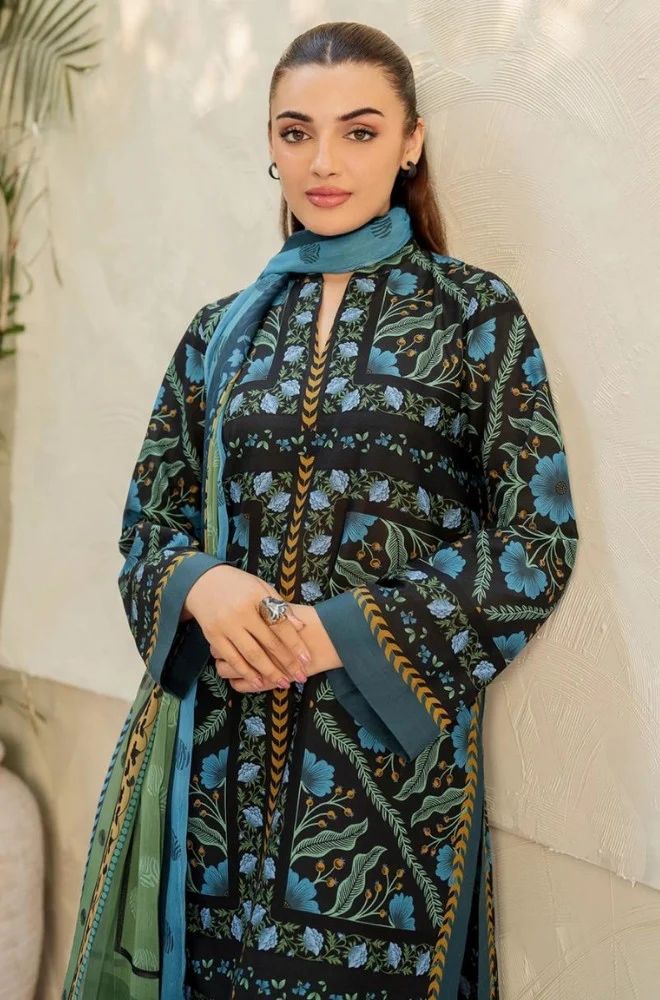 Stitched 3Pcs Printed Lawn Suit – RTW053 - | BlueFery