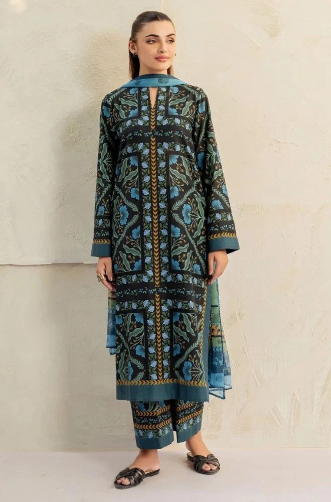 Stitched 3Pcs Printed Lawn Suit – RTW053 - | BlueFery