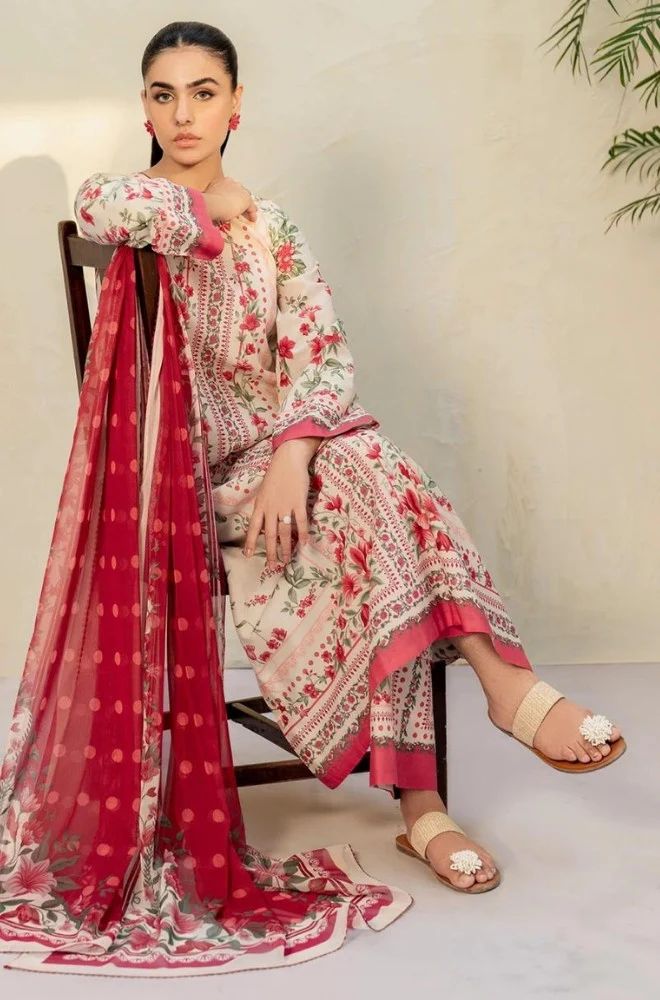 Stitched 3Pcs Printed Lawn Suit – RTW054 - | BlueFery