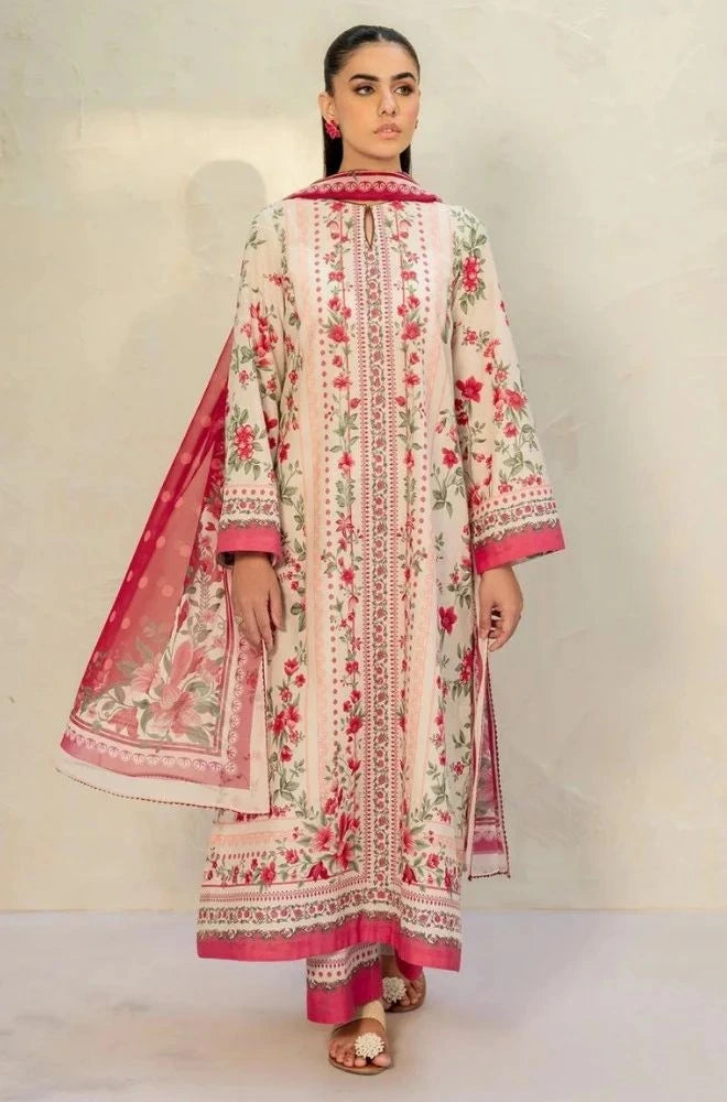 JAZMIN - 3PC Lawn Digital Printed Shirt With Lawn Printed Dupatta and Trouser - BFB0701