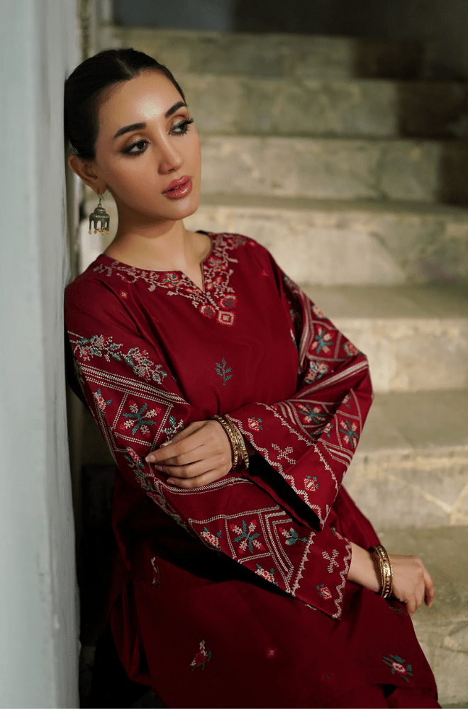 Summer 2PC Lawn Embroidered Suit - BFB0278 - | BlueFery