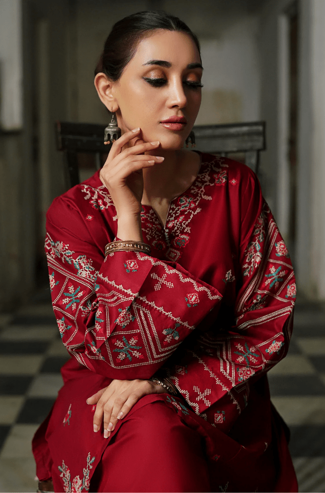 Summer 2PC Lawn Embroidered Suit - BFB0278 - | BlueFery