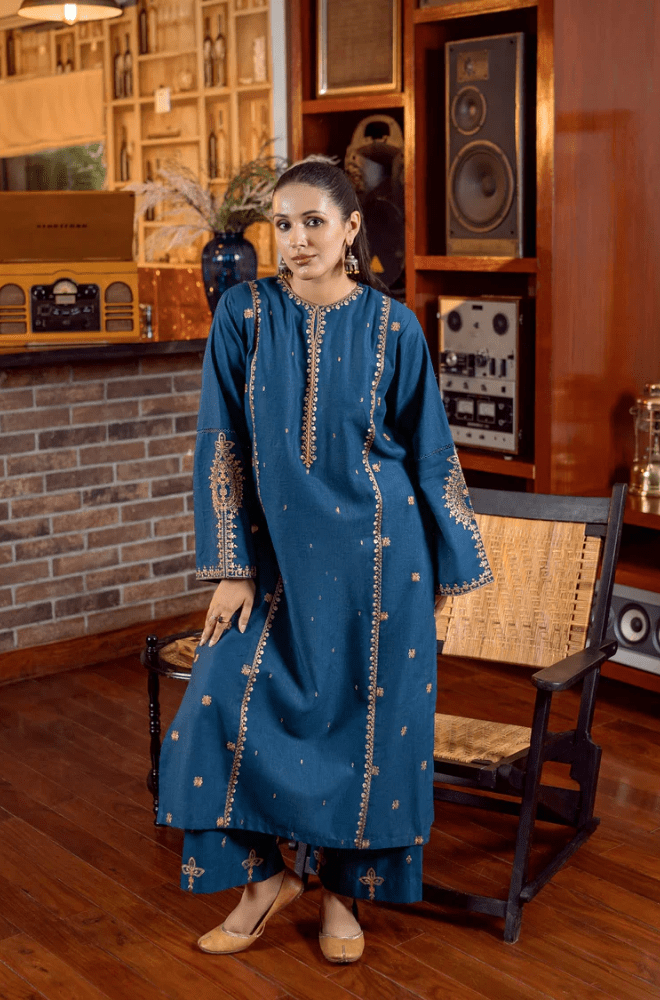 Summer 2PC Lawn Embroidered Suit - BFB0610 - | BlueFery