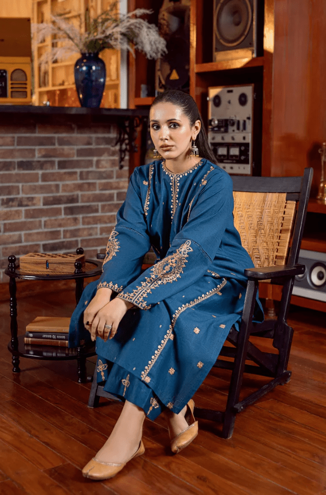 Summer 2PC Lawn Embroidered Suit - BFB0610 - | BlueFery