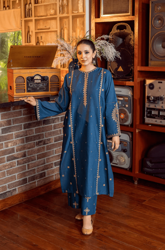 Summer 2PC Lawn Embroidered Suit - BFB0610 - | BlueFery