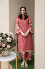 Summer 2PC Lawn Embroidered Suit - BFU00350 - | BlueFery