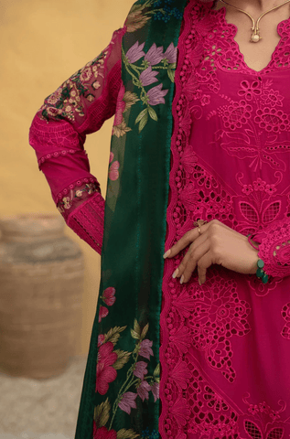 Summer 3PC Chikenkari Lawn Embroidered Suit - BFB0492 - New Arrivals | BlueFery