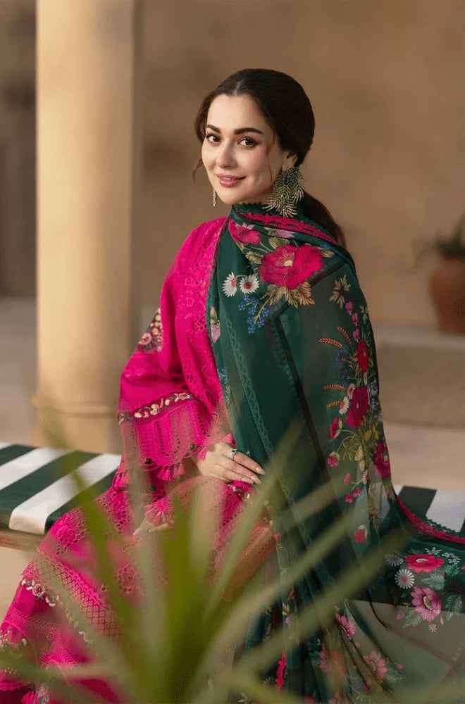 Saira Rizwan - 3PC Dhanak Chikankari Embroidered Shirt Wool Printed Dupatta and Trouser - BFB01002