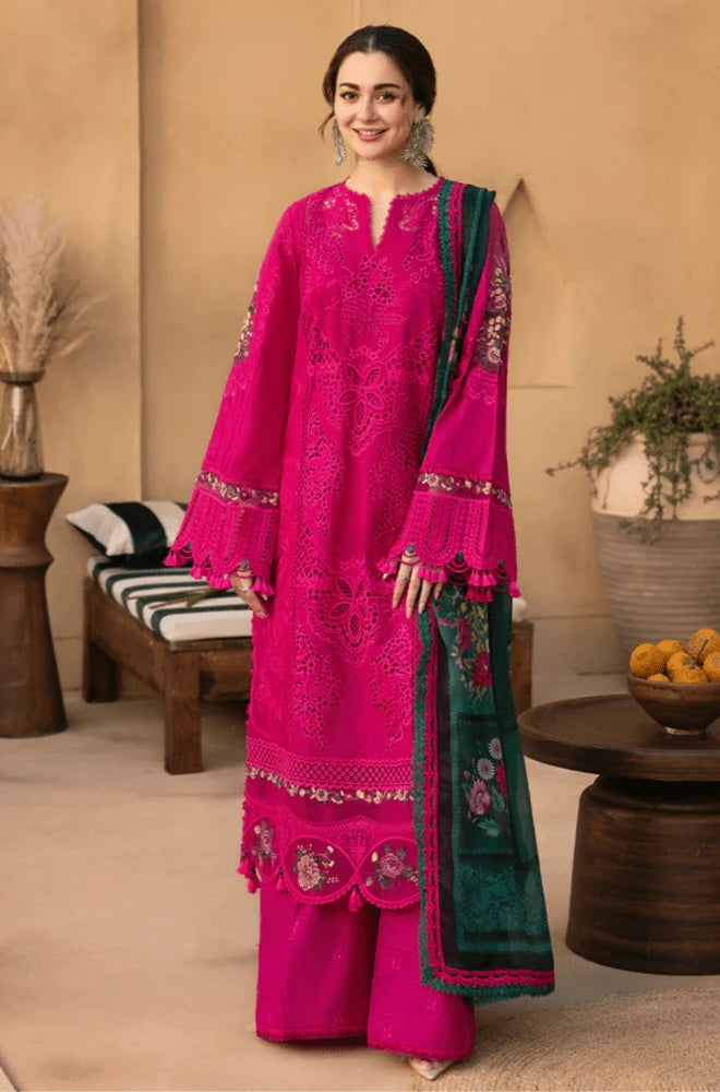Saira Rizwan - 3PC Dhanak Chikankari Embroidered Shirt Wool Printed Dupatta and Trouser - BFB01002