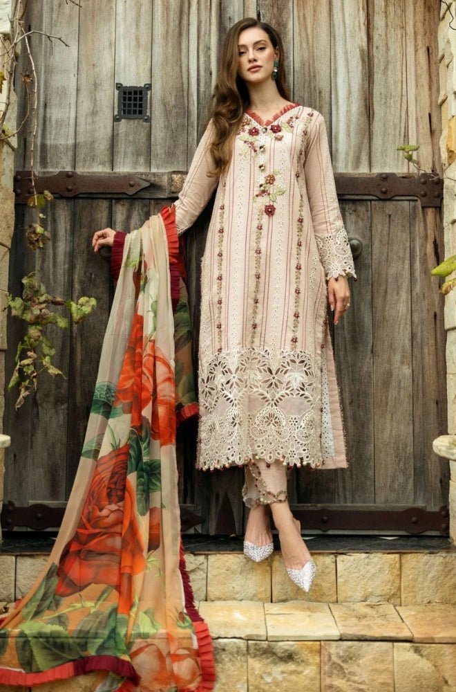 Summer 3PC Lawn Chickankari Embroidered Suit - BFB0684 - New Arrivals | BlueFery