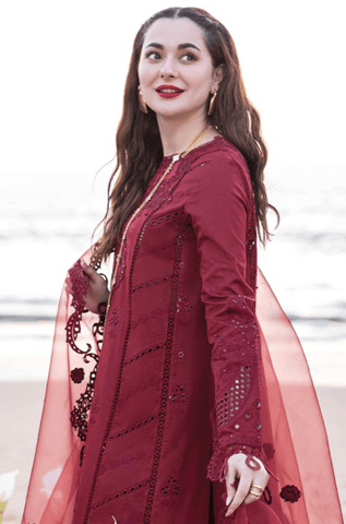Summer 3PC Lawn ChickenKari Embroidered Suit - BFA0021 - luxury | BlueFery